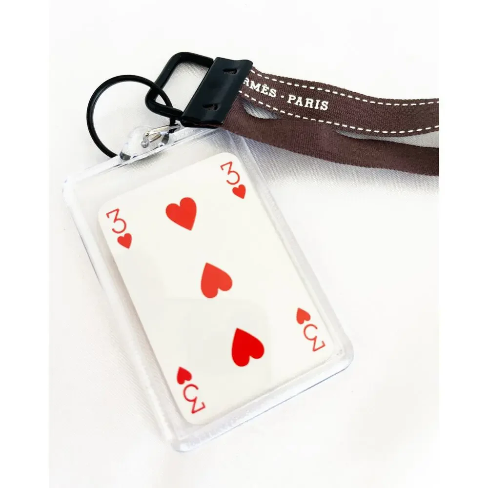 HERMES Miniature Playing Card Keychain Key Fob Key Charm Key Holder Key Tag
